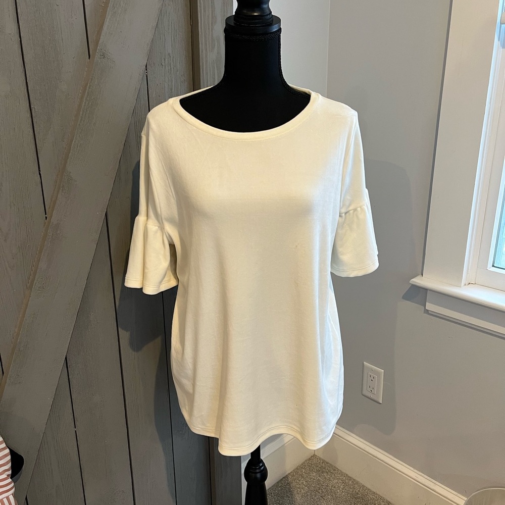 Off white velvet top